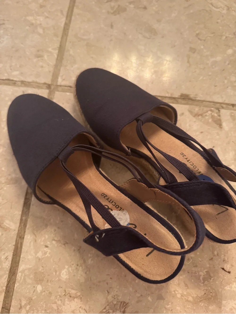 Life Stride Navy Espadrille Slingback Sandals